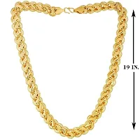 SHANKHRAJ MALL Lotus Design Double Coated Designer Link Chain With Gold Plating Fancy Neck Chain Jewelry Gift For Him, Boy, Men, Father, Brother, Boyfriend-1001 (Gold)-thumb1