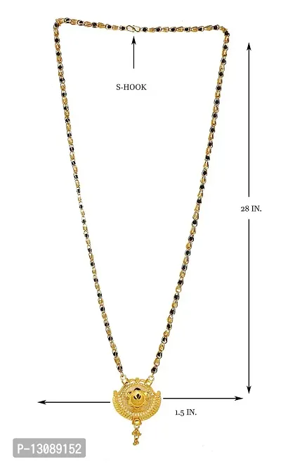 Shankhraj Mall Gold Plated Mangalsutra Tanmaniya Necklace Pendant Black Bead Golden Chain For Women And Girls-thumb3