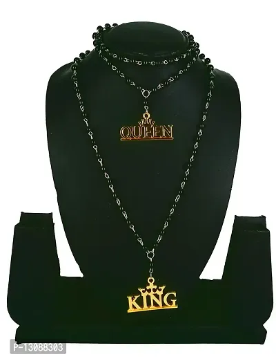 Shankhraj Mall Exclusive Valentine Special King Queen Pendant Necklace Him Her Combo-100401-thumb2