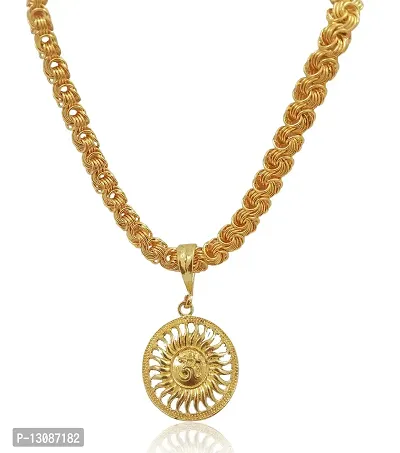 SHANKHRAJ MALL Gold Plated Pendant And Chain For Men - 100165-thumb0