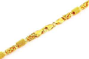 Fashion N More Gold Plated Chain For Men, Gold Plated Designer Spiga Link Handmade Chain For Men, 20"" Inches-thumb1