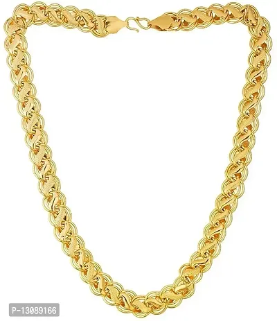 SHANKHRAJ MALL Love Shape Design Chain Necklace With Gold Plated Jewellery Gift For Him, Boy, Men, Father, Brother, Boyfriend-1002