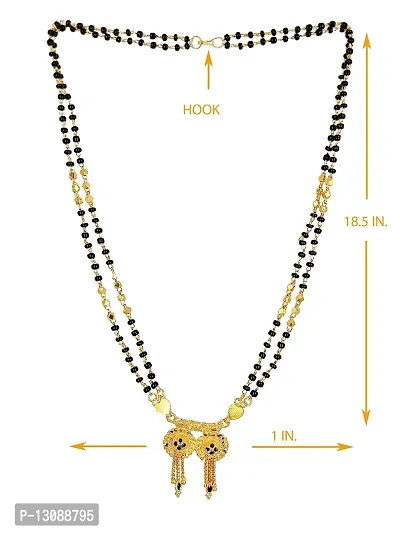 Shankhraj Mall Gold Plated Mina Mangalsutra Tanmaniya Necklace Pendant Black Bead Golden Chain For Women And Girls-100273-thumb3