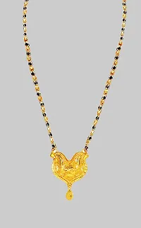 Shankhraj Mall Gold Plated Mangalsutra Tanmaniya Necklace Pendant Black Bead Golden Chain For Women And Girls-thumb1