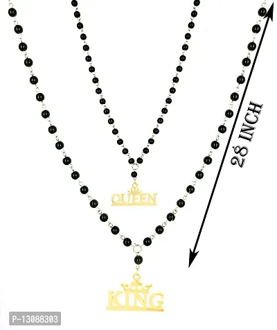 Shankhraj Mall Exclusive Valentine Special King Queen Pendant Necklace Him Her Combo-100401-thumb3