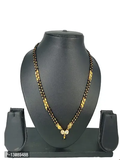 Shankhraj Mall Gold Plated Mangalsutra Tanmaniya Necklace Pendant Black Bead Golden Chain For Women And Girls-100279-thumb2