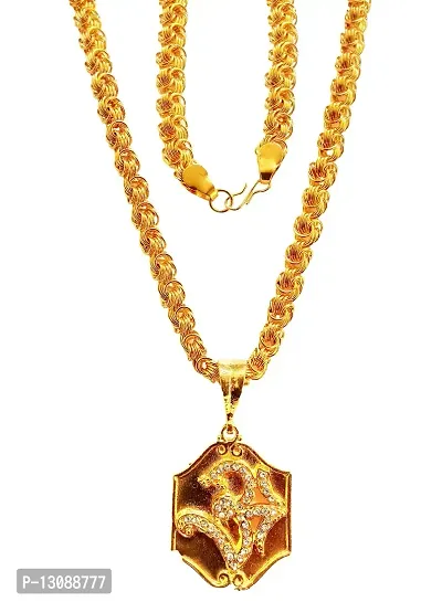 Shankhraj Mall Gold Plated Om Pandent/Necklace/Jewellery Set/Fashion Jewellery/Chain For Men/Boy-100343