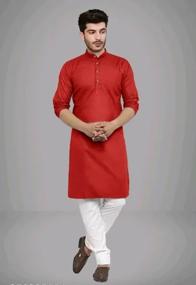 Reliable Solid Ankle Length Kurta For Men