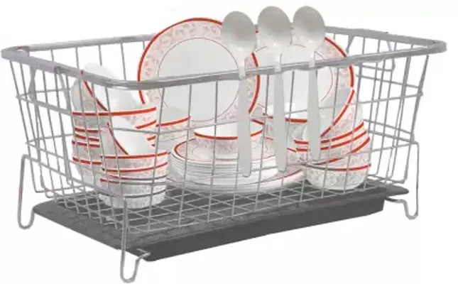 DEVASHREE Kitchen Utensil Drainer Basket With Tray