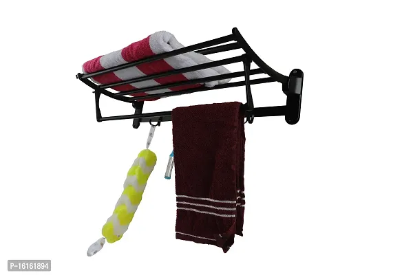 DEVASHREE Stainless Steel Folding Towel Rack for Bathroom/Towel Stand(18 Inch-Chrome Finish)-thumb0