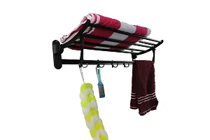 DEVASHREE Stainless Steel Folding Towel Rack for Bathroom/Towel Stand(18 Inch-Chrome Finish)-thumb3