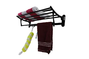 DEVASHREE Stainless Steel Folding Towel Rack for Bathroom/Towel Stand(18 Inch-Chrome Finish)-thumb4