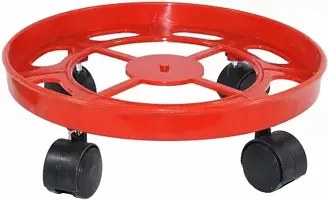 DEVASHREE LPG Cylinder Trolley  Stand with Wheels,Gas Cylinder Stands -Red Colour (1 Piece)-thumb2