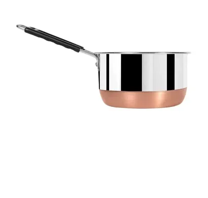 Stainless Steel Copper Bottom Sauce Pan, Flat Base Sauce Pan, Tea