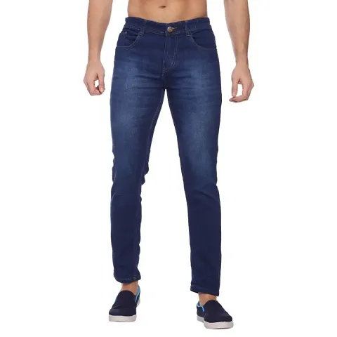 Mens Slim Fit Stretchable Washed Jeans