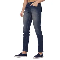 Mens Slim Fit Stretchable Denim Washed Jeans-thumb2