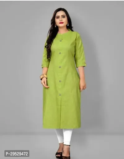 Stylish Green Rayon Kurta For Women-thumb0