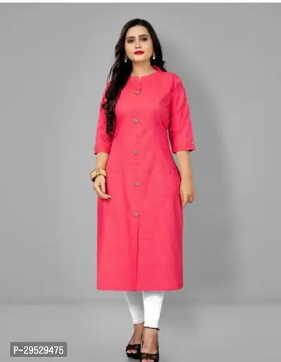 Stylish Pink Rayon Kurta For Women-thumb0