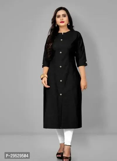 Stylish Black Rayon Kurta For Women-thumb2