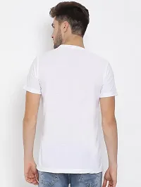 Comfortable White Cotton Blend Tees For Men-thumb1