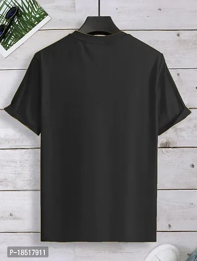 Comfortable Black Cotton Blend Tees For Men-thumb2