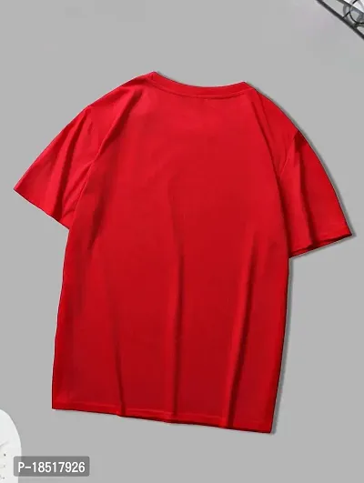 Comfortable Red Cotton Blend Tees For Men-thumb2