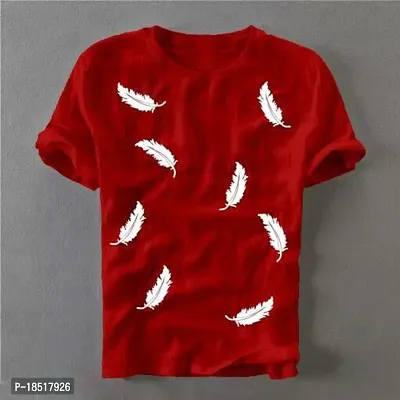 Comfortable Red Cotton Blend Tees For Men-thumb0