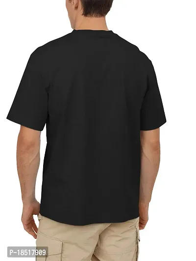 Comfortable Black Cotton Blend Tees For Men-thumb2