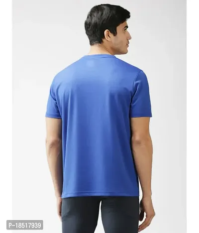 Comfortable Blue Cotton Blend Tees For Men-thumb2