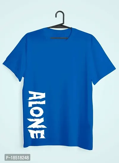 Comfortable Blue Cotton Blend Tees For Men-thumb0