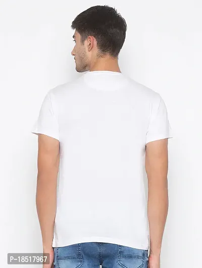 Comfortable White Cotton Blend Tees For Men-thumb2