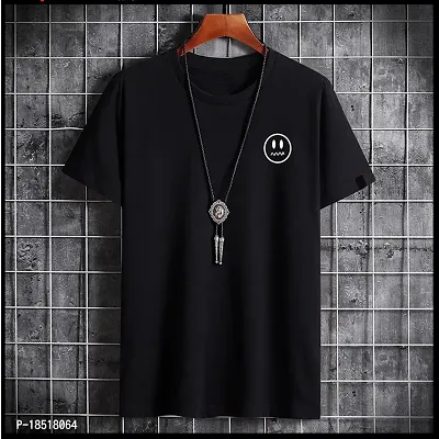 Comfortable Black Cotton Blend Tees For Men