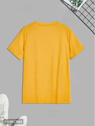 Comfortable Yellow Cotton Blend Tees For Men-thumb2