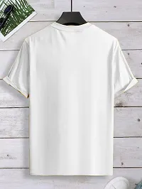 Comfortable White Cotton Blend Tees For Men-thumb1