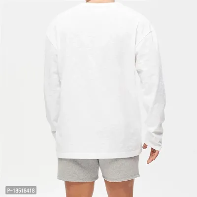 Comfortable White Cotton Blend Tees For Men-thumb2