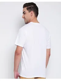 Comfortable White Cotton Blend Tees For Men-thumb1