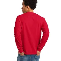 Comfortable Red Cotton Blend Tees For Men-thumb1