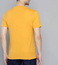 Comfortable Yellow Cotton Blend Tees For Men-thumb1