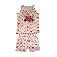 Pretty stylish kids frock and top-bottom combo set made of soft cotton with colourful prints  - pack of 4-thumb3