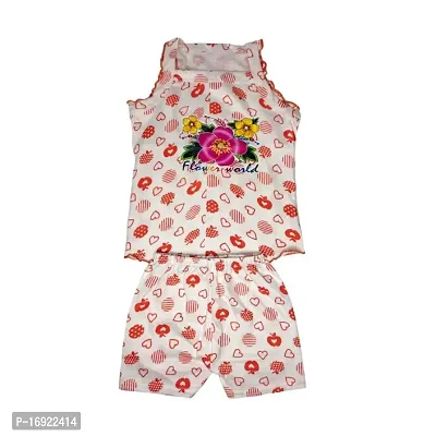Pretty stylish kids frock and top-bottom combo set made of soft cotton with colourful prints  - pack of 4-thumb4