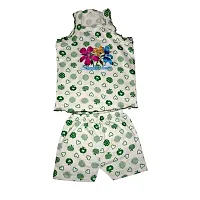 Pretty stylish kids frock and top-bottom combo set made of soft cotton with colourful prints  - pack of 4-thumb4