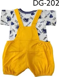 Prithvi R Corporation Baby Girl & Baby Boy's Elephant Dungaree Set for Kids with Complete Skin Care of Your Infant|Yellow-thumb1