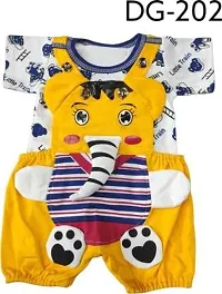 Prithvi R Corporation Baby Girl & Baby Boy's Elephant Dungaree Set for Kids with Complete Skin Care of Your Infant|Yellow-thumb2