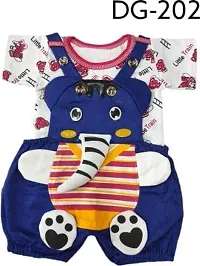 Prithvi R Corporation Baby Girl & Baby Boy's Elephant Dungaree Set for Kids with Complete Skin Care of Your Infant| Blue-thumb2