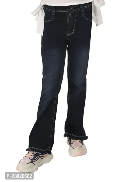 Stylist Denim Solid Jeans For Girls