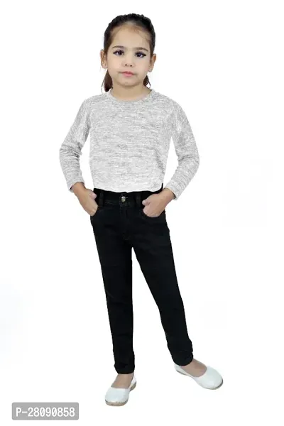 Classic Denim Solid Jeans For Girls