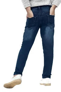 Classic Denim Solid Jeans For Girls-thumb3