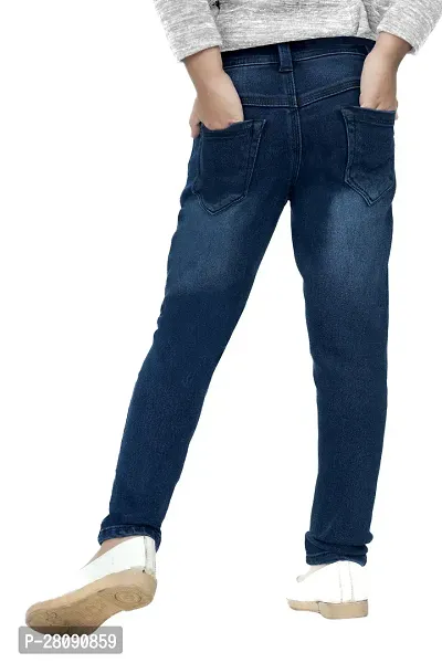 Classic Denim Solid Jeans For Girls-thumb4