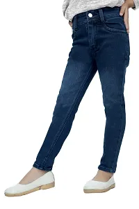 Classic Denim Solid Jeans For Girls-thumb4