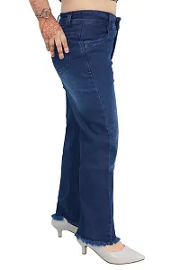 Classic Denim Solid Jeans For Girls-thumb1